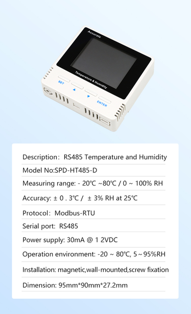 Temperature And Humidity Sensor SPD-HT485-D RS485